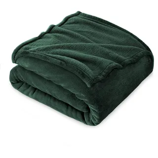 FARFALLAROSSA Kuscheldecke Flauschig 230 x 270 cm - XXL Fleecedecke Sofa Decken Couchdecke - Oeko-TEX - Super Weiche Fleecedecke als Sofaüberwurf - Wohndecke Dunkelgrün