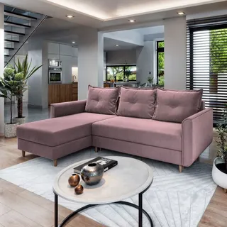 masseno Ecksofa Pisan Polyester 2-Sitzer Rosa