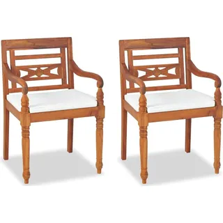 vidaXL 4-tlg. Garten-Lounge-Set mit Auflagen Massivholz Teak - Braun