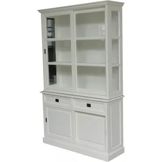 Großer Shabby Chic Landhaus Stil Schrank mit 2 Türen und 2 Schubladen - Buffetschrank - Schrank Esszimmer - Weiß