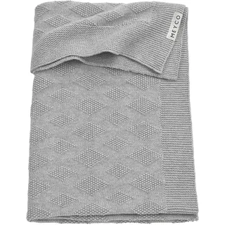 MEYCO Baby Knit Basic Babydecke, gestrickte Babydecke (atmungsaktive und weiche Baumwolldecke, einfache Pflege, Maschinenwaschbar, hochwertiges Baby Zubehör, Größe: 75 x 100 cm), Grey Melange
