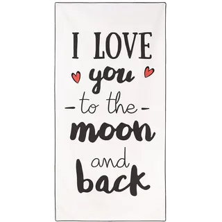Violetpos Schnell Trocknende und Leichte Strand Handtücher Strandtuch groß 90x180 cm Schnelltrocknendes Mikrofaser Bedrucktes mit Ich Liebe Dich Bis Zum Mond Und Zurück
