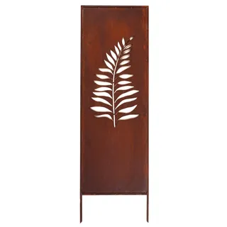 Edelrost Sichtschutz Garten Deko Farn 160x50 cm Decorative Abdeckung Rost - Bunt