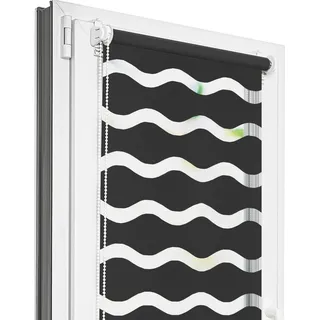 Doppelrollo Estika Welle ohne Bohren – 130 cm x 220 cm – Dunkelgrau – Einfache Montage mit Klemmen - Dunkelgrau