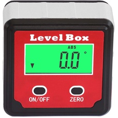 HHTEC Winkelmesser Neigungsmesser Inklinometer Digitaler LCD Wasserdicht Bevel Box Winkelmessgerät Wasserwaage Level Box integrierte Magnete