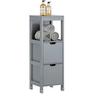 SoBuy Badezimmerschrank Grau , Holzwerkstoff , 30x90x30 cm , Badezimmer, Badmöbel, Midischränke