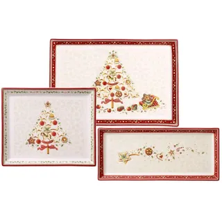 Villeroy & Boch "Gebäckplatten Winter Bakery Delight 3er Set bunt", bunt,