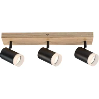 Rabalux 73123 Deckenstrahler 3 Spots Toras, GU10, Holz, braun-schwarz, rund, Skandinavisch, ø60mm - Bronze