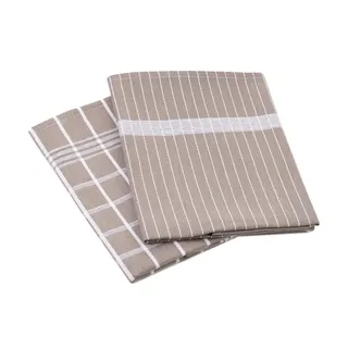 Gözze - Geschirrtuch-Set, 4-teilig, 100% Recycelte Materialien (65% Baumwolle und 35% Polyester), 50 x 70 cm - Taupe