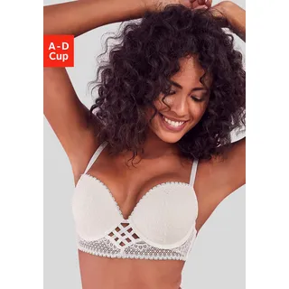 LASCANA Push-up-BH ", BH mit Bügel, Spitzen-BH, als Dessous-Set kombinierbar", sexy Unterwäsche, sexy Dessous, Reizwäsche Damen, creme