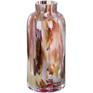 GILDE Tischvase »Vase Roslin Höhe ca. 22 cm« Europäische Handarbeit, aus durchgefärbtem Glas, rot