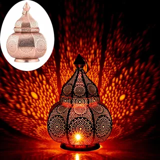 Orientalische Laterne Leuchte Tischlampe Lamisa Kupfer - Kupfer