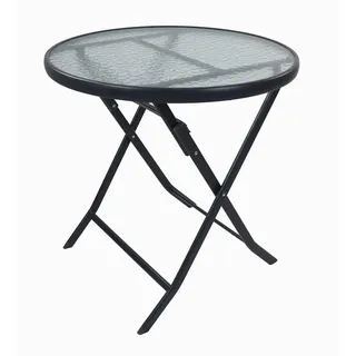 VCM Bistrotisch Ø 70 x 70 cm Schwarz/Rot