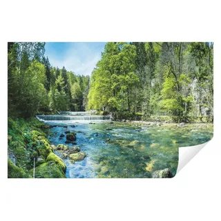 WallArena - Vlies Fototapete Landschaft 400x280 cm - Fototapeten - Tapeten - für Wohnzimmer Schlafzimmer - Vliestapete Wandtapete Tapete 3D Effekt- inkl. Kleister - Wald See Natur