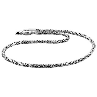 KUZZOI Massive 925 Sterling Silber Königskette Herren Halskette, Dicke 4mm, Länge 50 cm, mit Schmuckbox - 345052-050