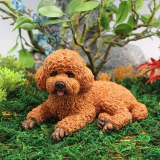Lustige Hund Figuren - Pudel Skulptur für Garten und Wohnkultur