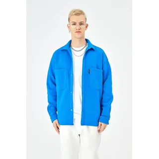 COFI Hemdjacke aus Baumwolle in Oversize Fit Übergangsjacke (M) Blau - Blau