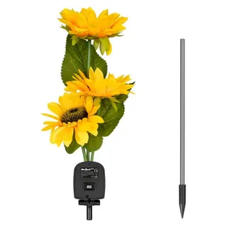 Rebel ZAR0578-1, Solarleuchte für den Garten, Design Sonnenblume, IP44, 3000K, 68 cm - Gelb