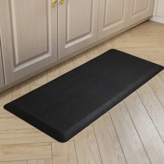 Carvapet rutschfest Küchenteppich Anti Ermüdungsmatte 20MM Dicke Küchenläufer Schaum-Stehmatten PVC Wasserdicht Laufteppich Küchenmatte Bodenmatte(Schwarz,44x99cm)