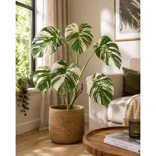 Monstera Deliciosa Variegata 40-50 cm | Seltene Panaschierte Zimmerpflanze | Rarität | Exotische Fensterblatt Pflanze