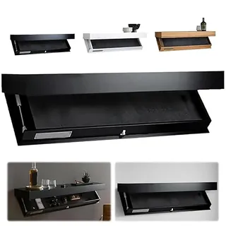 GAOXIAO Wandboard Holz mit Geheimfach, Wandregale Verstecktes Schweberegale für Wohnzimmer Schlafzimmer oder Büro, Moderne Wohnkultur mit Magischem Klappen Design Black 40 x 32 x 7 cm