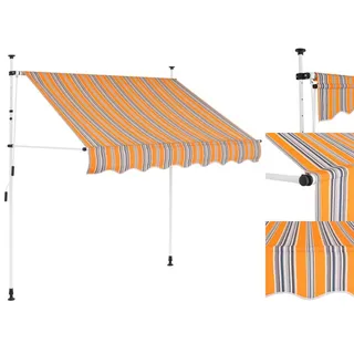 vidaXL Einziehbare Handbetrieben Markise 150 cm gelb/blau gestreift