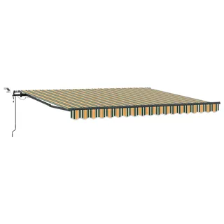 vidaXL Markisenstoff mit Grün und Gelb 400 x 350 cm Polyester - Grün