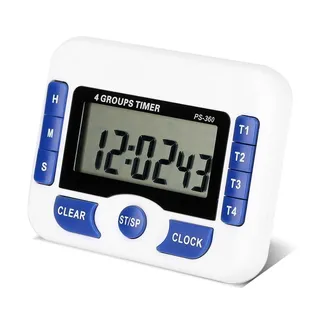 Countdown Küchentimer Eieruhr Kurzzeitmesser Kochuhr Timer Multifunktions 4 Kanäle Digital Kochen Timer Set Magnetische Labor Uhr mit Digitalem Wecker Funktion