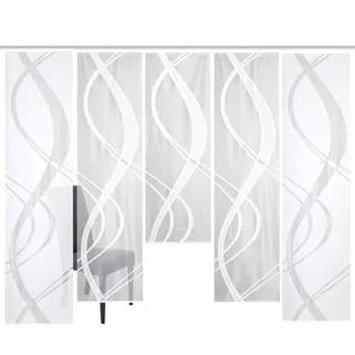 HOME WOHNIDEEN "TIBASI", Paneelwagen 5 Stk. tlg. halbtransparent,