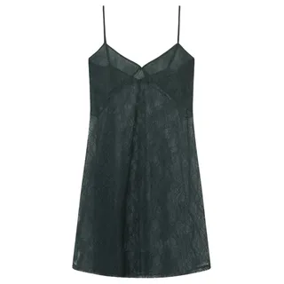 Women'secret Kurzes Nachthemd aus grüner Spitze für Damen, Flaschengrün (Verde Botella), 42