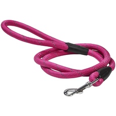 Bobby Walk – Schlauchförmige Hundeleine, Trainingshundeleine mit Karabiner, strapazierfähiges Nylon, Fuchsia, 124 x 1,2 cm