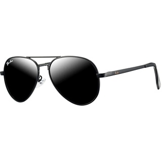 Pro Acme Pilotenbrille Herren Damen Polarisierte Fliegerbrille Klassische Piloten Sonnenbrille Unisex UV400 Schutz Vintage Sonnenbrille (A5 Schwarz Rahmen | Grau Linse)