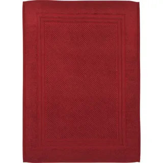 ROSS Duschmatte »Unifond« Höhe 1 mm fußbodenheizungsgeeignet   strapazierfähig Uni mit Bordüre, Badezimmerteppich, waschbar, rot