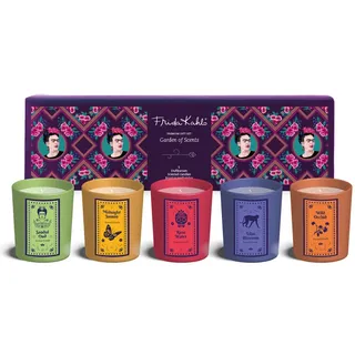 Frida Kahlo Duftkerzen Set 5 x 45 g gold/grün/rot