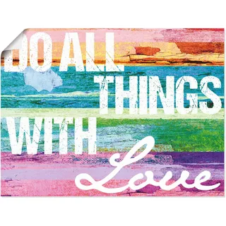 Artland Wandbild »Tu alles mit Liebe« Sprüche & Texte 1 Stk. tlg. als Leinwandbild, Poster in verschied. Größen, bunt