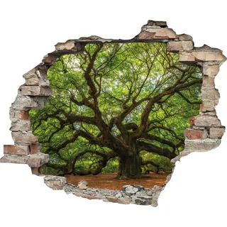 Queence Wandtattoo QUEENCE "Baum", beige (natur), B:60cm H:50cm T:0,1cm, Wandtattoos, Wandtattoo, Wandsticker, Wandbild, selbstklebend, 3D, Wanddurchbruch