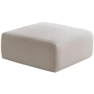 Atelier Del Sofa Stilvoller weißer Pouf, 86 x 41 x 86 cm, 100% Teddy-Stoff, Kunststoffbeine | Weiches und gemütliches Sitzmöbel für Moderne Wohn- und Schlafzimmer