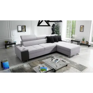 Kaiser Möbel Bequemes Ecksofa mit Schlaffunktion MORENA I MAXI Sawana Lila Rechts
