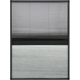 Insektenschutz-Plissee für Fenster Alu 80x120 cm mit Jalousie - Grau