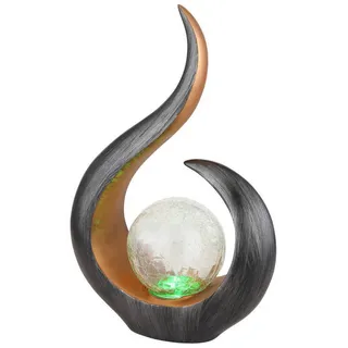 GLOBO Solarleuchte schwarz gold, H 33,5 cm