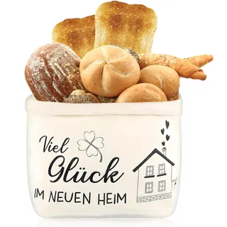 FULHANY BröTchenkorb - Brotkorb Stoff - Brotbeutel - Einzugsgeschenke Haus Viele SchöNe Momente Im Neuen Zuhause Geschenke Zum Ein- Oder Auszug