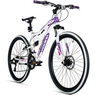 Bergsteiger Kodiak 24 Zoll Kinderfahrrad, geeignet für 8, 9, 10, 11 Jahre, Scheibenbremse, Shimano 21 Gang-Schaltung, Mountainbike mit Vollfederung, Mädchen-Fahrrad - Violett