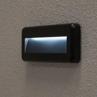 LUMILED LED Wandleuchte 4W 440lm CCT 3000 - 6500K IP65 Wasserdicht Rechteckig Schwarz Außen Innen Treppenbeleuchtung Modern Wandlampe Garten Haus Flur Wasserdicht Energieeffizient 230V für Terrasse Balkon Fassade - Schwarz