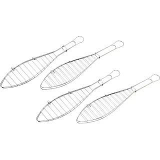 tepro Grillzubehör Fischbräter 4er-Set, für je einen Fisch, verchromt, Länge: ca. 42 cm
