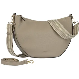 Umhängetasche GABOR "Linda Summer", Damen, Gr. B/H/T: 34cm x 25cm x 9,5cm, taupe, Lederimitat, clean, gepflegt, unifarben, Taschen Umhängetasche, Schultertasche mit dezentem Logo und extrabreitem Schultergurt