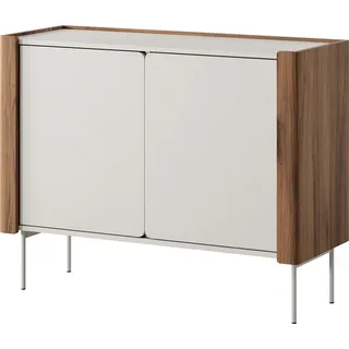 Masseno Kommode AVVOLGERE 105 cm Sideboard mit 2 Türen für Wohnzimmer Schlafzimmer Modern 105x39x82 cm Nussbaumfarben / Kaschmir - Dunkelbraun