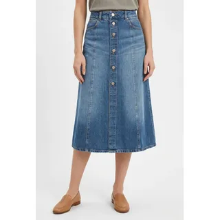 BOSS ORANGE Jeansrock "DNM MIDI SKIRT Premium Damenmode" in Midi-Länge, Knopfverschluss, medium blau 424