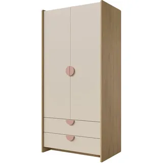 Mirjan24 Kinderkleiderschrank Lexi 2D2S 02 84 x 198 x 60 cm Eiche rosa
