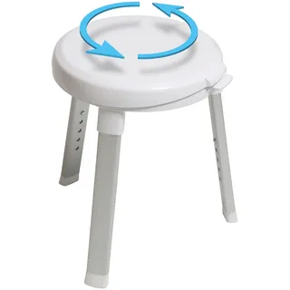 Bischof Dusch- und Badhocker »Rotate 1.0« belastbar bis 150 kg TÜV/GS geprüft, drehbare Sitzfläche und Ablage, höhenverstellbar, weiß
