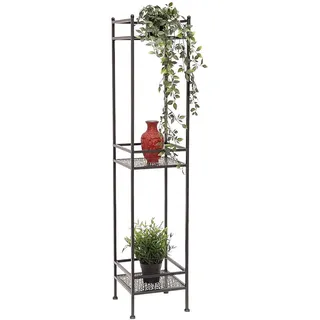 DanDiBo Standregal Schwarz Metall Schmal Stehend 3 Ebenen 110 cm , 23x110x23 cm , Wohnzimmer, Regale, Bücherregale